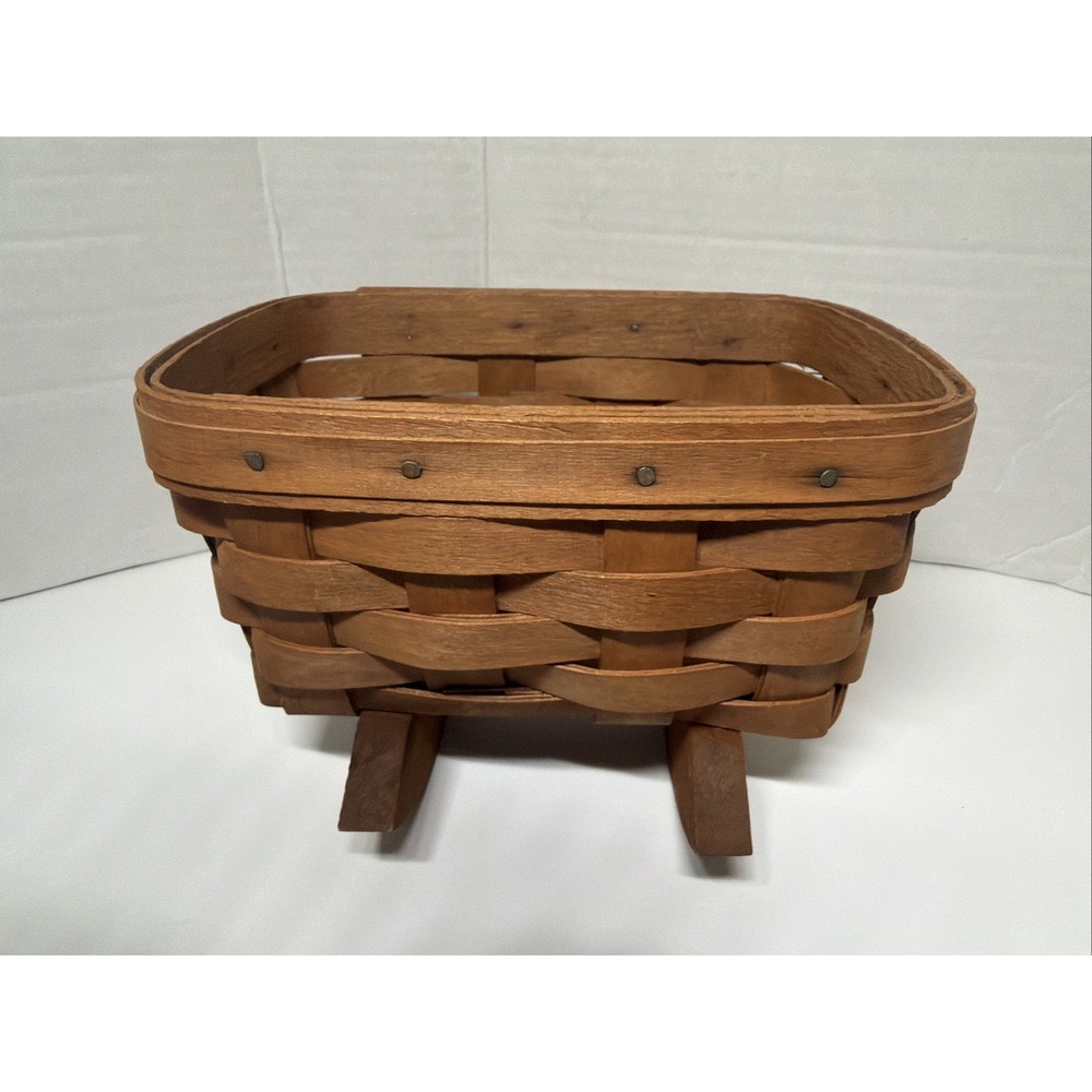 Longaberger Mini Cradle Rocking Basket 5"x 7"x 5" Signed Vintage 1989 G60